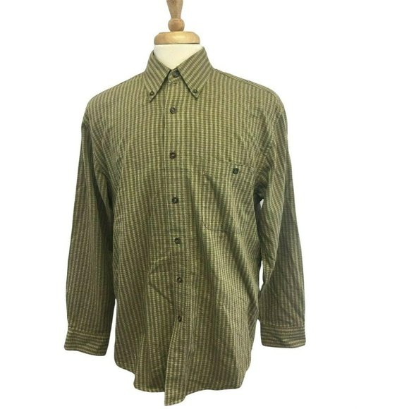 GH BASS CO Mens Casual Oxford Button Shirt M Green L/S Cotton - Picture 1 of 10